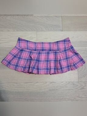 Micro Mini Plaid Skirt